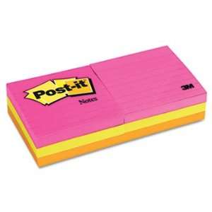  Post it Notes 6306AN   Neon Color Notes, 3 x 3, Lined 