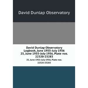   , Plate nos. 22320 23283 David Dunlap Observatory  Books