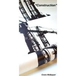 Constructoon Cranes by ATA Design   Black on White  