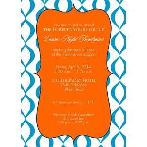  Orange and Blue Invitation   100 Cards 