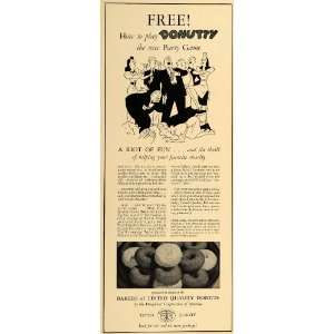  1940 Ad Donut Doughnut Party Game Food Dessert Donutty 