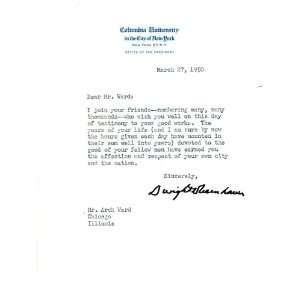  Dwight Eisenhower Autographed/Hand Signed Letter Sports 