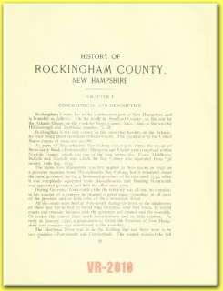 ROCKINGHAM COUNTY NEW HAMPSHIRE History Genealogy Book  