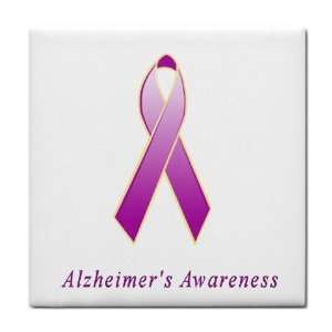  Alzheimers Disease Awareness Ribbon Tile Trivet 
