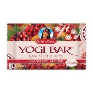 Wai Lana Yogi Bar, Cranberry Almond, 2 Ounce Bars (Pack of 12)