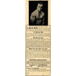  1922 Ad Earle E Liederman Muscular Development Book 