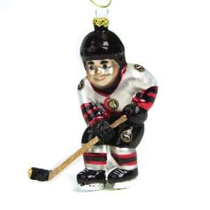  BSS   Ottawa Senators NHL Glass Hockey Player Ornament (4 