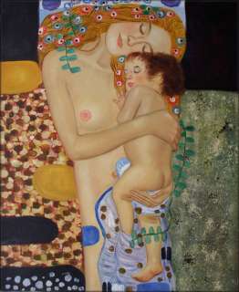 High Q. Hand Painted Oil Painting Repro Gustav Klimt Mother and Child 