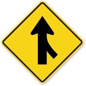  Right Lane Merge (symbol) Fluorescent Yellow, 30 x 30 