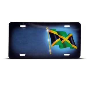 Jamaica Flag Novelty Airbrushed Metal License Plate Sign Tag