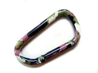 Straight Gate D Shaped Camo Carabiner 6mm Key Ring  