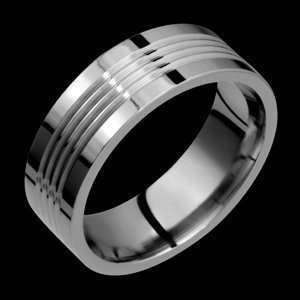   Linea   size 9.00 Titanium Band with Grooves Alain Raphael Jewelry