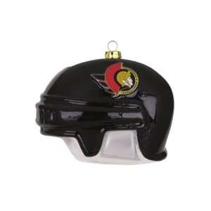   Ottawa Senators NHL Glass Hockey Helmet Ornament (3) Sports