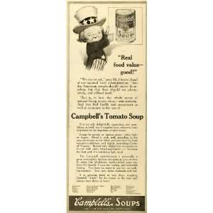  1917 Ad Campbells Tomato Soup Uncle Sam Souper Kid World 