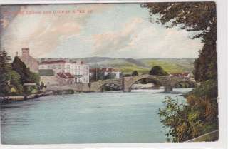   Bridge Conway River old UK town view 1900s water view postcard  