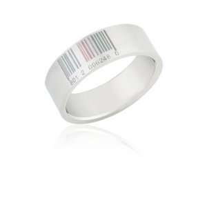  Ziovani Colored Bar Code Barcode Stainless Steel Ring 