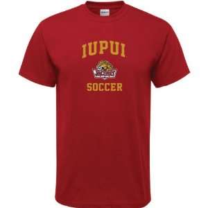  IUPUI Jaguars Cardinal Red Soccer Arch T Shirt Sports 