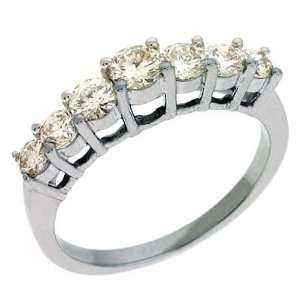  14k White Prong Set 1.02 Ct Diamond Band Ring   JewelryWeb 