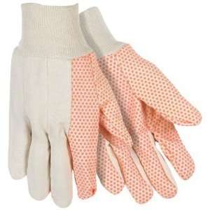  Glove   Dotted Canvas Gloves Medium Weight Glove W/Orange Dots 