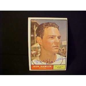 Ken Hamlin Los Angeles Angels #263 1961 Topps Autographed Baseball 