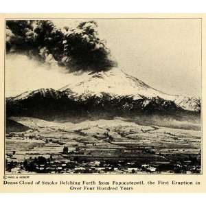  1921 Print Volcanic Eruption Mount Popocatepetl Smoke 