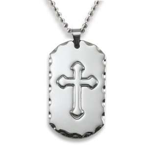   Edge and Raised Cross on a 24 Inch Chain West Coast Jewelry Jewelry
