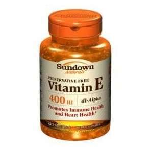 Sundown Vitamin E 400iu dl Alpha Synthetic Softgels 250