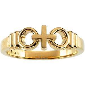  Size 07.00 Ladies 10K Yellow Gold Joined By Christ Ring 
