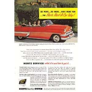  1954 Ad Hertz Rent a Car North Carolina Original Antique 
