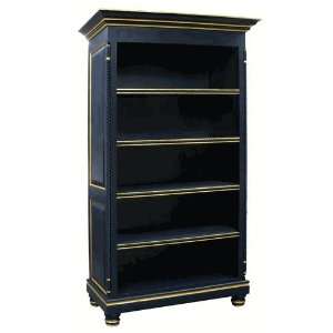  evan open bookcase (navy   gold gilding)