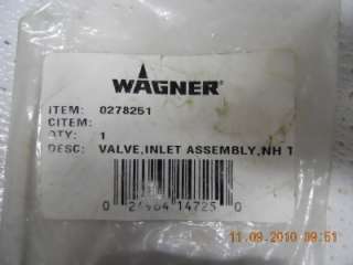 WAGNER VALVE INLET ASSEMBLY NH 0278251  