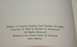 Dwight Eisenhower SIGNED 1st LTD EDITION Waging Peace  