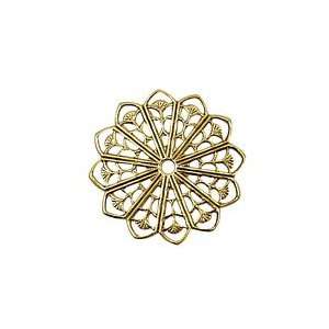  Stampt Antique Gold (plated) Ginkgo Filigree 27mm Charms 