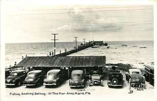 FL ANNA MARIA PIER FISHING BOATING BATHING RPPC T29397  