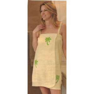  LADIES EMBROIDERED PALM TREES BEACH/BATH TERRY COVER UP 