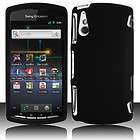 AT&T Sony Ericsson R800 Xperia Play Rubber Coated BLACK Snap On Case 