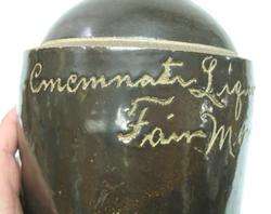 rare fairmount / cincinnati liquor scratch jug 1/2 gal  