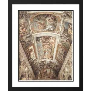   Framed and Double Matted Farnese Ceiling Fresco