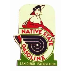   00079 SignPast Native State Rectangular Reproduction Vintage Sign