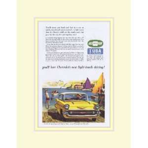  1957 Chevrolet Bel Air Sport Coupe Yellow Vintage Ad 