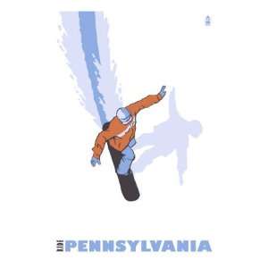  Pennsylvania, Stylized Snowboarder Premium Poster Print 