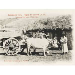  Scene in a Caucasian Village   a Group of People with a 