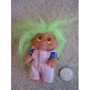  An Original Norfin Troll with Lt Green Hair wearing Pink 