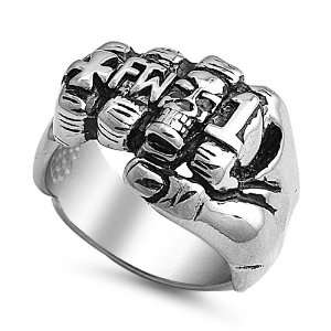  Stainless Steel Casting Ring Fist   Size 9 Jewelry