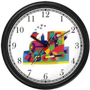   Train (Cartoon) No.2 Wall Clock by WatchBuddy Timepieces (White Frame