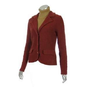 Sutton Studio Womens Red Wool Blend Sweater Blazer XL  
