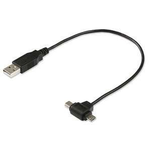 Ziotek ZT1311552HC1 1 Feet Usb 2.0 A Male To Mini/Micro Dual End Cable 