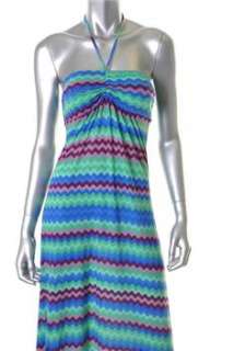 ViX Swimwear Teresa Halter Green Pattern Dress Cover Up Misses S 