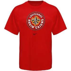  Nike Louisiana Lafayette Ragin Cajuns Red Basic Logo T 