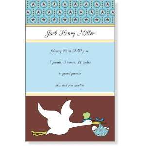  Blue Baby Stork Invitation Baby